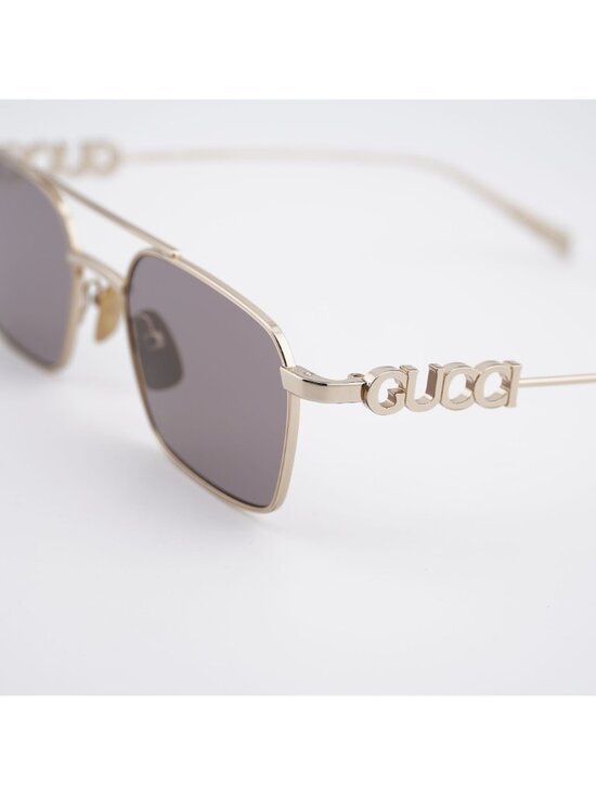 Gucci GG1804S 003 Sunglasses Gold Rectangle Frame, Brown Lenses main image 7